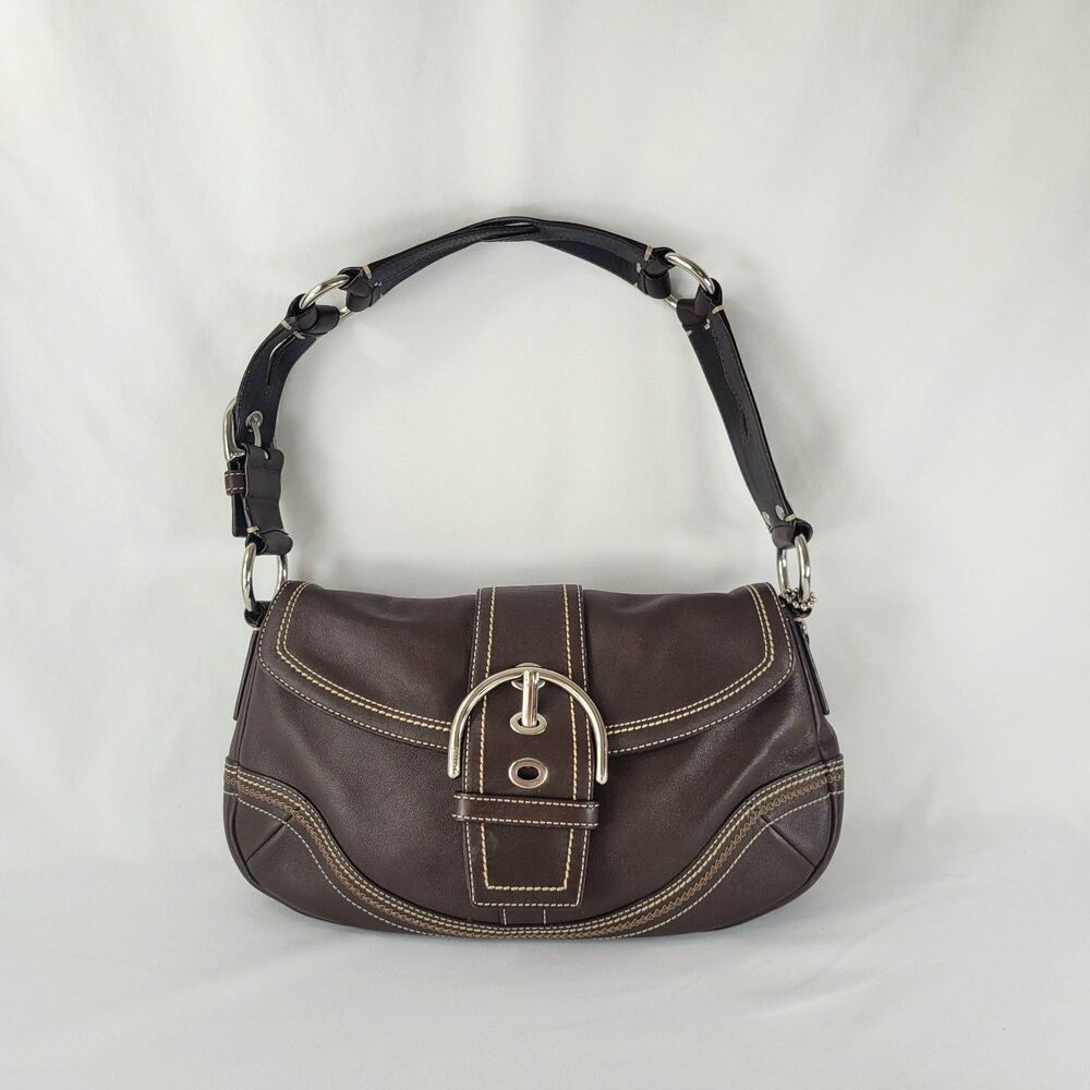 Vintage Coach 10578 Y2K Soho Brown Leather Buckle Shoulder Bag Purse